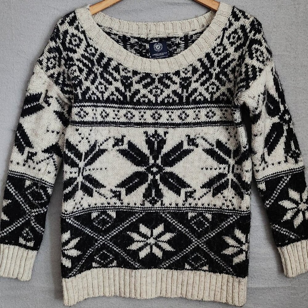 American Eagle Wool Alpaca Blend Sweater Scoop Neck  Large L